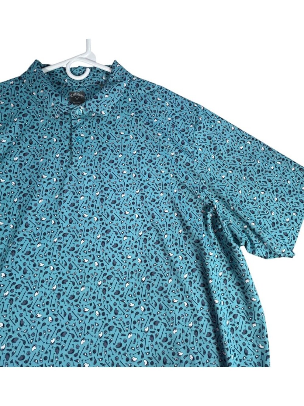 Callaway Blue Golf Polo Shirt Men's 3XLT Opti-Dri Moisture Wicking Short Sleeve